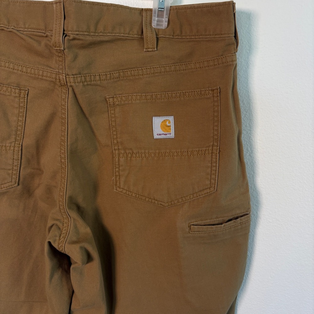Carhartt Relaxed Fit Canvas Work Pants Mens 38x32 Brown Duck Utility Trousers - Picture 4 of 6